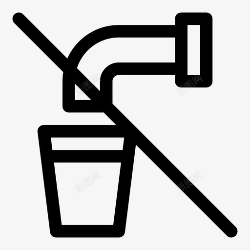 不喝水龙头被污染的水图标svg_新图网 https://ixintu.com 不喝 不喝水 水龙头 纯线条 被污染的水
