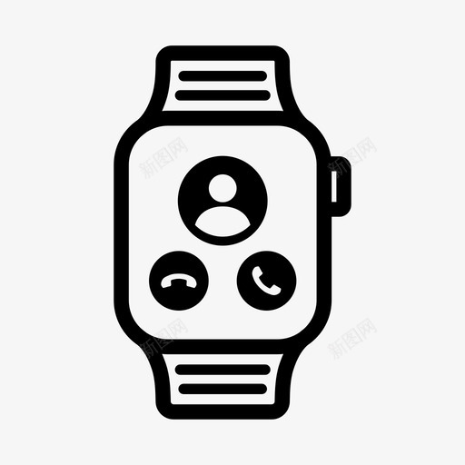 智能手表通话联络图标svg_新图网 https://ixintu.com 手腕 智能手表 电话 联络 通话