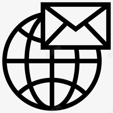 电子邮件信封全球图标图标