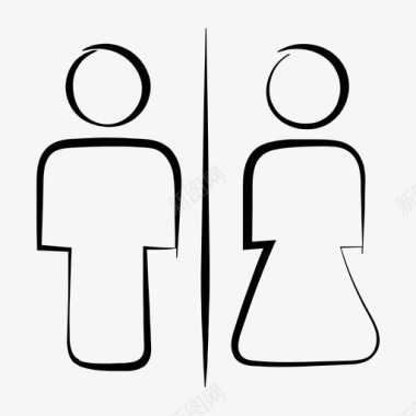 厕所标志手绘卫生间图标图标