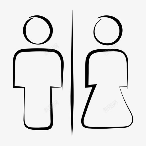 厕所标志手绘卫生间图标svg_新图网 https://ixintu.com 卫生间 厕所标志 手绘 旅游手绘