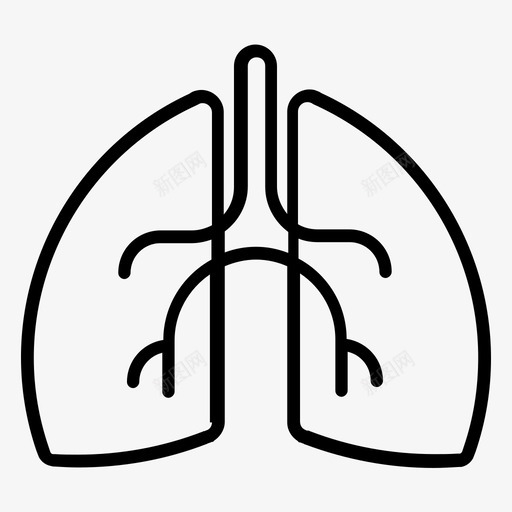 肺身体呼吸图标svg_新图网 https://ixintu.com 人 人体 呼吸 器官 肺 身体