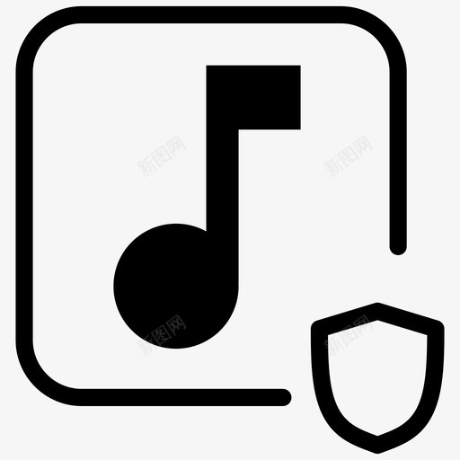 音乐安全安全音乐保护图标svg_新图网 https://ixintu.com 安全 播放器锁定 音乐保护 音乐安全