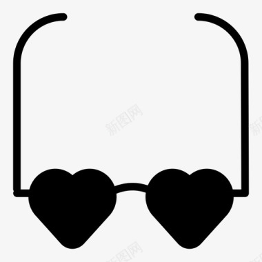 爱情眼镜眼镜心形图标图标