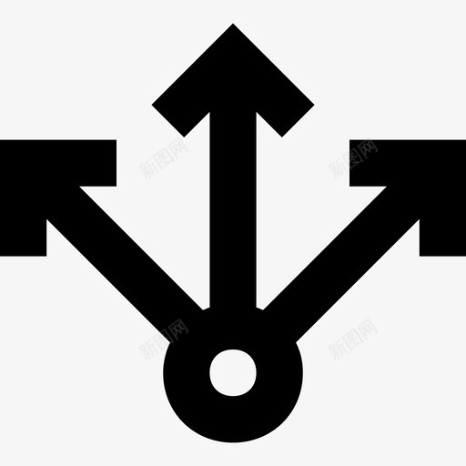 方向箭头导航图标svg_新图网 https://ixintu.com 三向 导航 指向 方向 箭头 线要素图标集