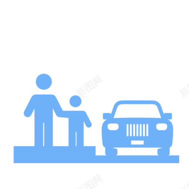 人行道行走汽车家庭图标图标