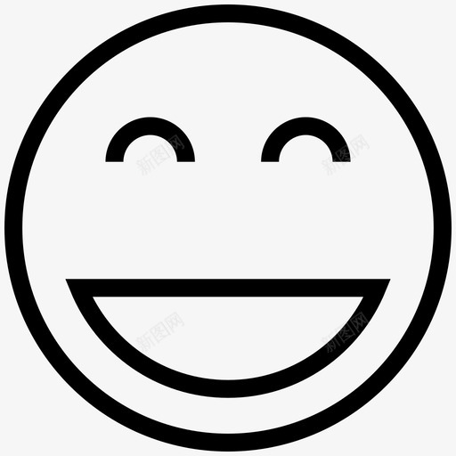 开心大表情图标svg_新图网 https://ixintu.com ios网络用户界面线图标 大 开心 微笑 脸 表情