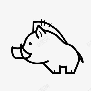 野猪动物猪图标图标