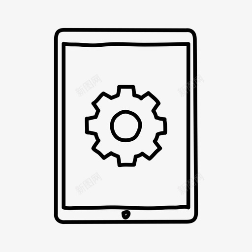 ipad设置设备齿轮图标svg_新图网 https://ixintu.com ipad设置 屏幕 手绘 设备 齿轮