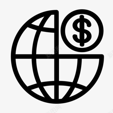 商业全球货币图标图标