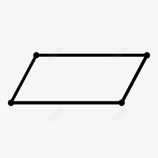 平行四边形面积几何图标svg_新图网 https://ixintu.com 几何 多边形 平行四边形 数学 面积