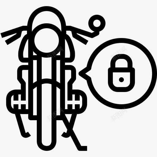摩托车锁警卫摩托车图标svg_新图网 https://ixintu.com 安保 安全 摩托车 摩托车生活 摩托车锁 警卫