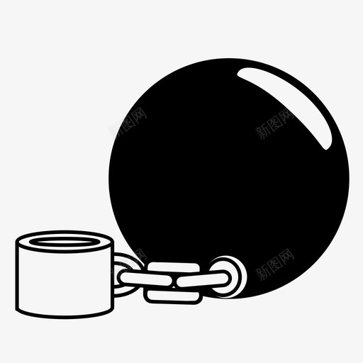 球和链负担监禁图标svg_新图网 https://ixintu.com 惩罚 枷锁 球和链 监狱 监禁 负担