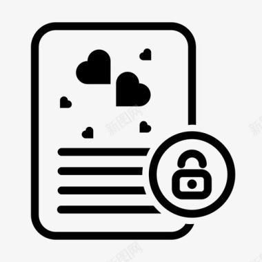 情书安全文件锁图标图标