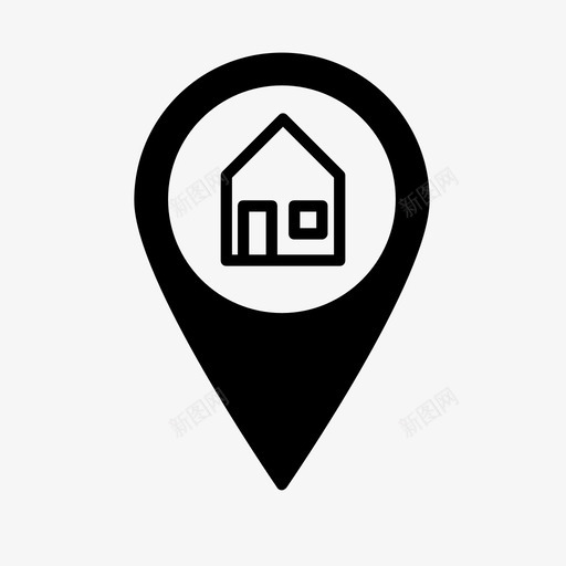房屋定位销地理位置地理标记图标svg_新图网 https://ixintu.com gps 地图销 地理位置 地理标记 房屋定位销