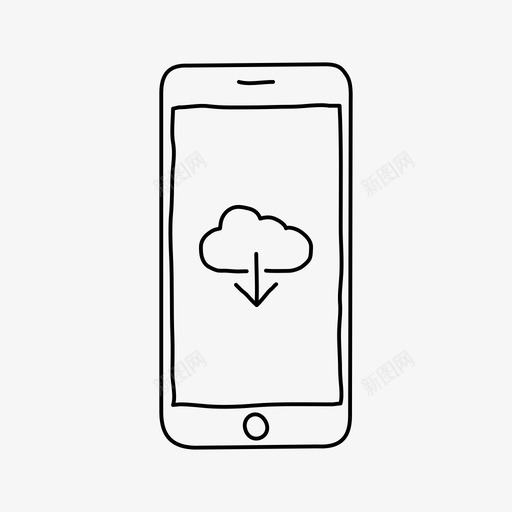iphone云服务器云设备图标svg_新图网 https://ixintu.com icloud iphone云服务器 云下载 屏幕 设备