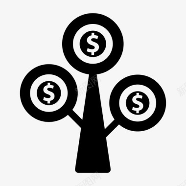 树美元银行钱图标图标