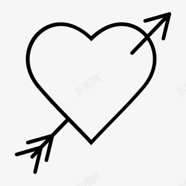 心与箭爱情人节图标图标