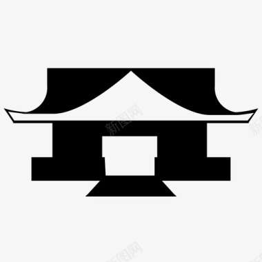 神社文化日本图标图标