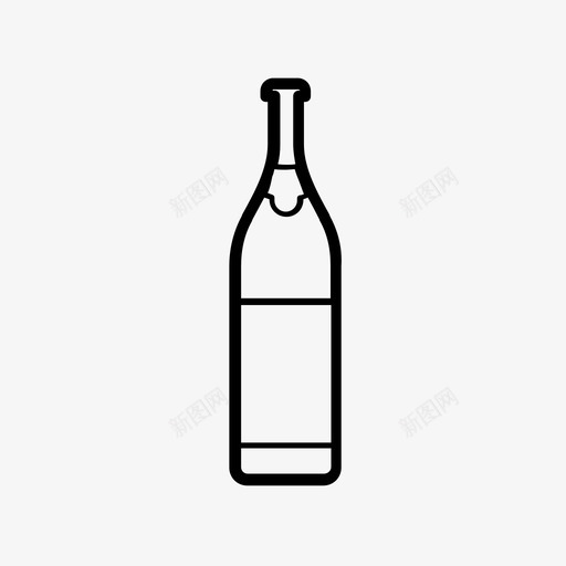 玻璃酒瓶酒标香槟图标svg_新图网 https://ixintu.com 汽酒 玻璃瓶 玻璃酒瓶 瓶子和包装 酒标 香槟