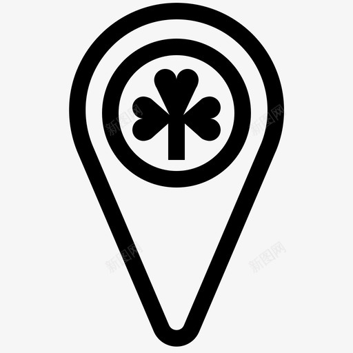 地图针位置标记图标svg_新图网 https://ixintu.com 三叶草 位置 圣帕特里克日 地图针 标记 美味的圣帕特里克日