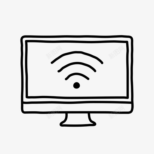 桌面无线信号设备手绘图标svg_新图网 https://ixintu.com wifi 屏幕 手绘 桌面无线信号 设备