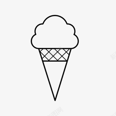 冰淇淋蛋卷甜点图标图标