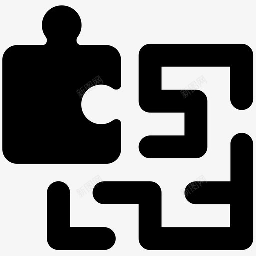 拼图迷宫拼图游戏图标svg_新图网 https://ixintu.com 商务实心卷12 拼图 拼图游戏 拼图解决方案 谜题 迷宫