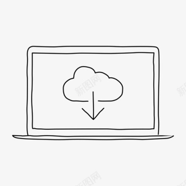 笔记本电脑云云服务器设备图标图标