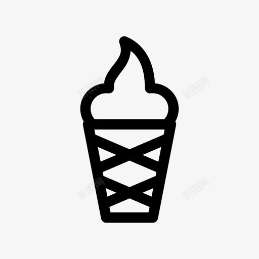 冰淇淋筒食物甜食图标svg_新图网 https://ixintu.com 冰淇淋筒 甜食 食物