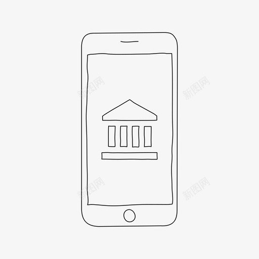 iphone银行设备金融图标svg_新图网 https://ixintu.com iphone银行 屏幕 网上银行 设备 金融