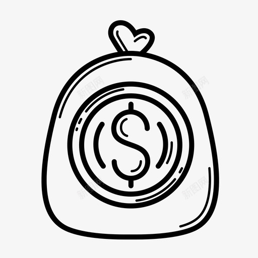 钱袋现金美元图标svg_新图网 https://ixintu.com 付款 现金 美元 钱袋
