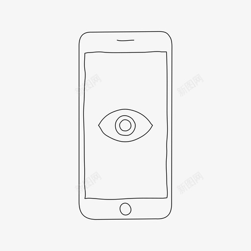 iphone视图设备眼睛图标svg_新图网 https://ixintu.com iphone视图 屏幕 眼睛 设备