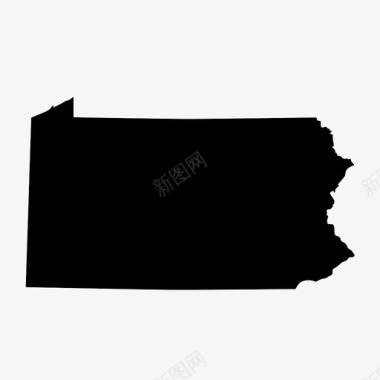 宾夕法尼亚州美国地图图标图标