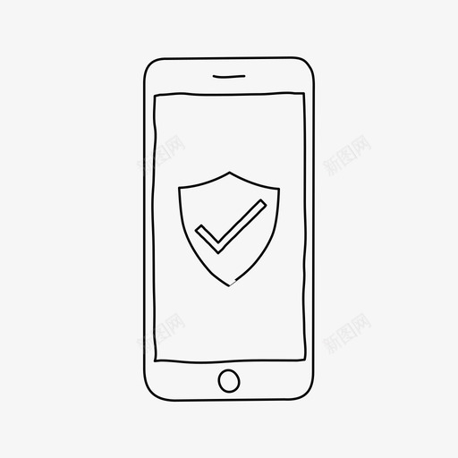 iphone盾设备屏幕图标svg_新图网 https://ixintu.com iphone盾 屏幕 设备