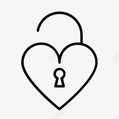 心锁爱情情人节图标图标