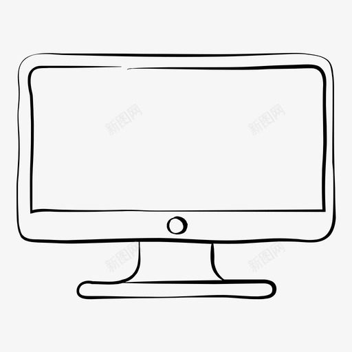 显示器电脑屏幕手绘图标svg_新图网 https://ixintu.com 媒体手绘 手绘 显示器 电脑屏幕