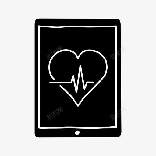 ipad心率设备健康图标svg_新图网 https://ixintu.com ipad心率 健康 屏幕 心率 设备