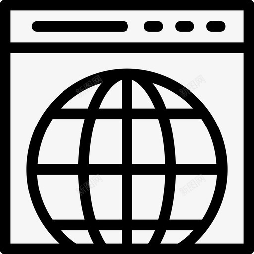网站浏览器全球图标svg_新图网 https://ixintu.com 互联网 全球 搜索引擎优化和营销 浏览器 网站 网页