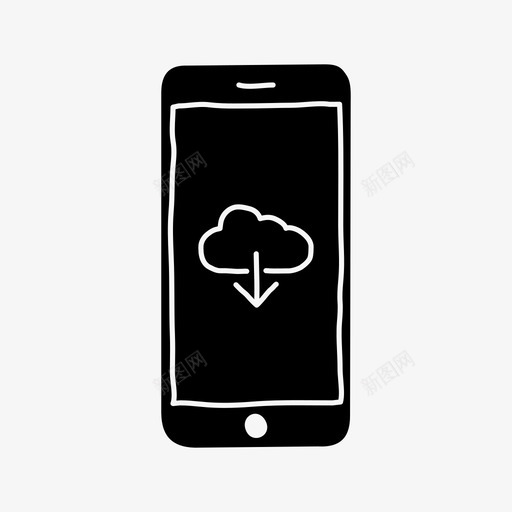 iphone云设备icloud图标svg_新图网 https://ixintu.com icloud iphone云下载 屏幕 设备