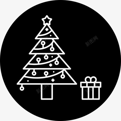 圣诞树装饰松树图标svg_新图网 https://ixintu.com 2017年新年圆差 圣诞树 圣诞节 松树 装饰