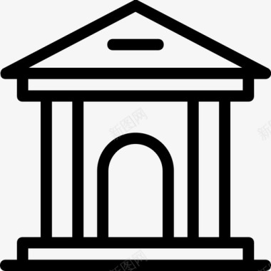 银行建筑银行大楼图标图标