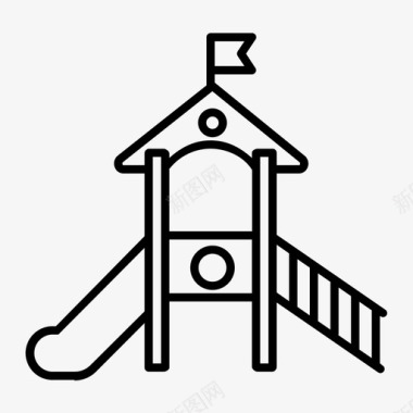 滑梯丛林健身房儿童图标图标