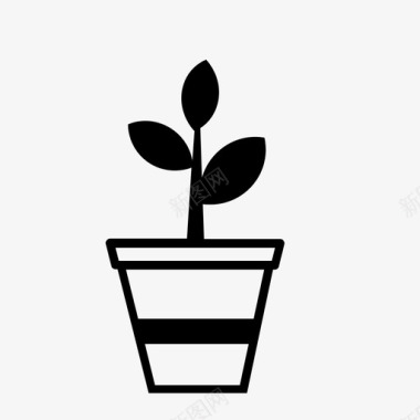 植物室内植物盆栽图标图标