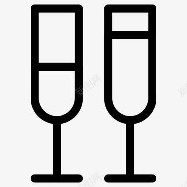香槟酒杯香槟杯酒精图标图标