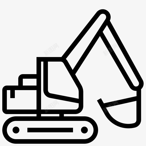 挖掘机建筑重型设备图标svg_新图网 https://ixintu.com 建筑 挖掘机 机械 车辆 重型设备