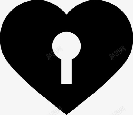 心形钥匙孔爱情情人节图标图标