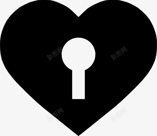 心形钥匙孔爱情情人节图标svg_新图网 https://ixintu.com 心形钥匙孔 情人节 情人节图标 爱情