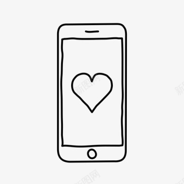 iphone心脏设备手绘图标图标