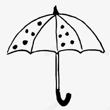 伞手绘下雨图标图标